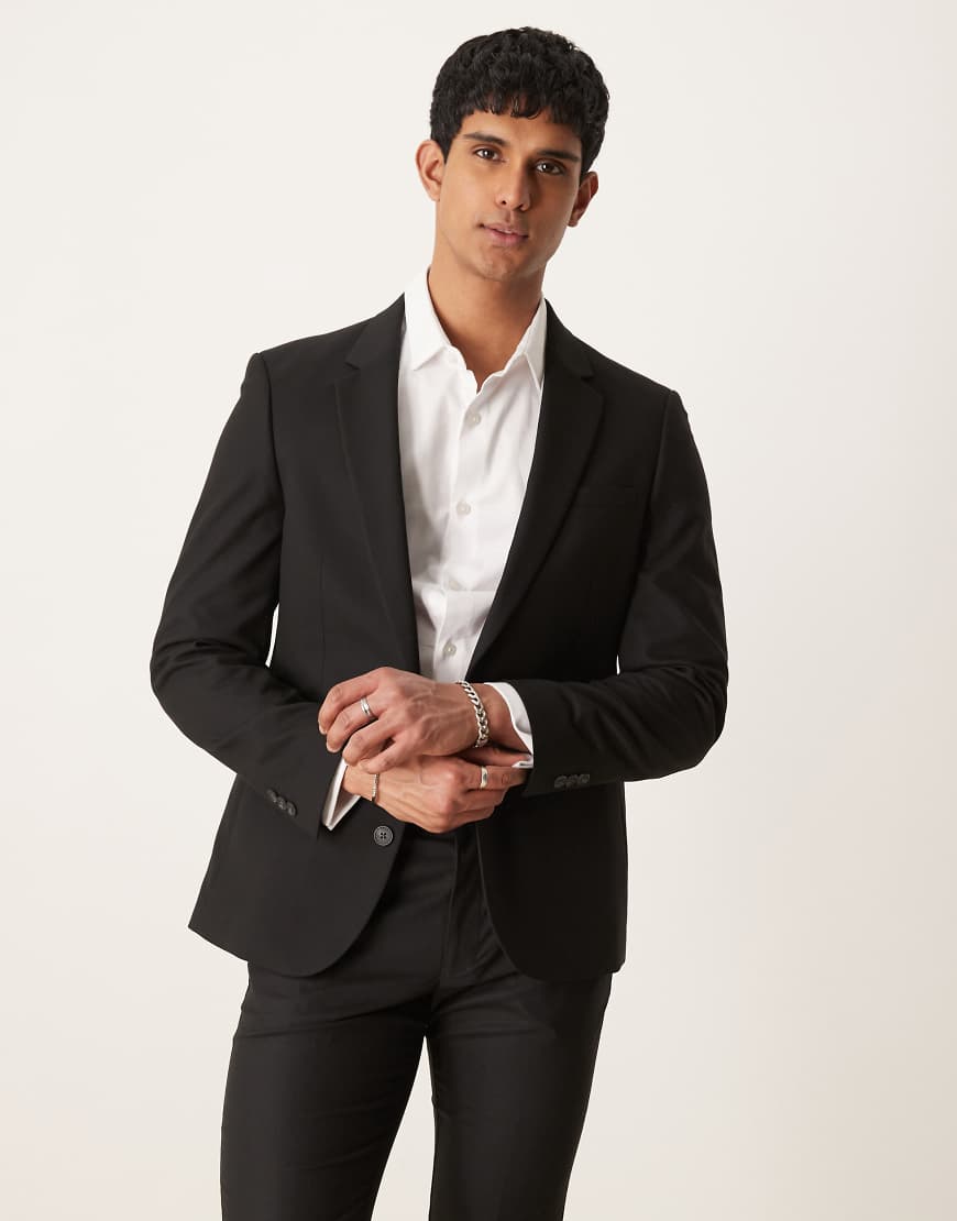 ASOS DESIGN - Neu eingetroffen - Eng geschnittene Anzugjacke in Schwarz ASOS DESIGN - Neu eingetroffen - Eng geschnittene Anzugjacke in Schwarz von ASOS DESIGN