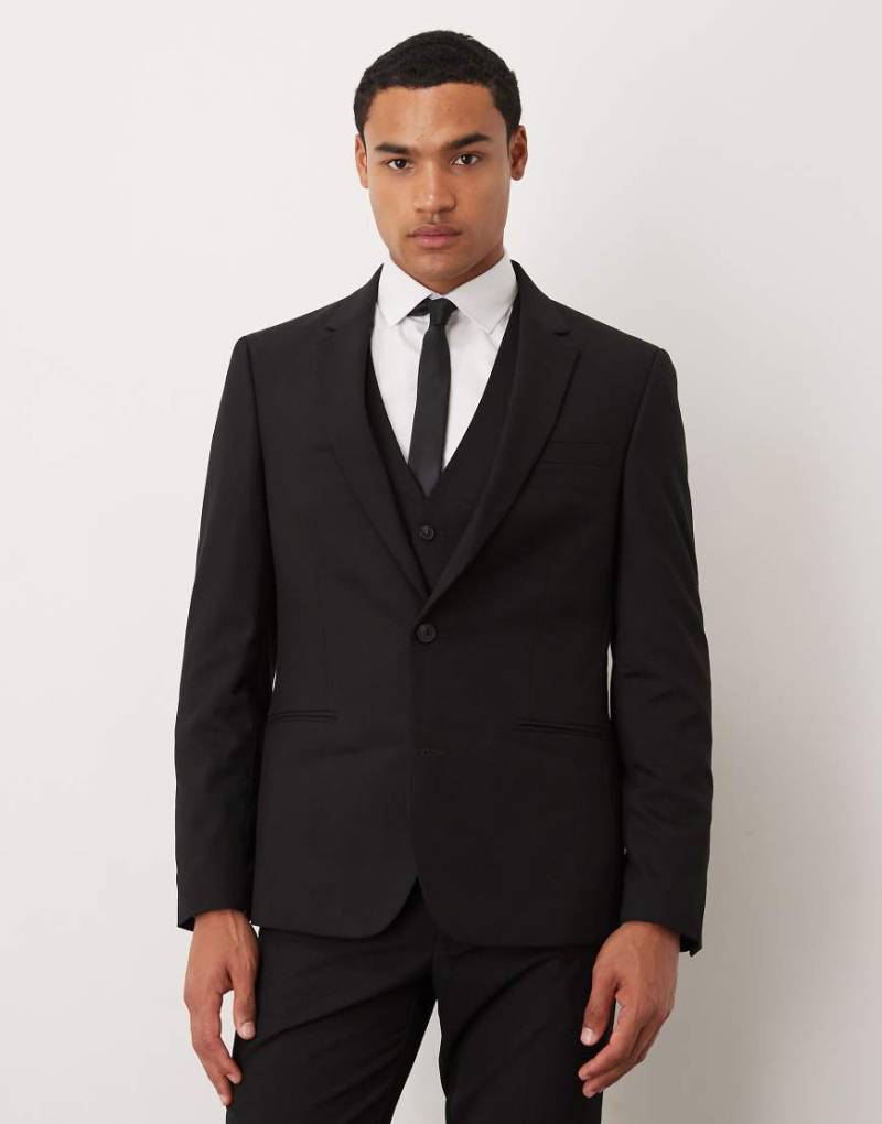ASOS DESIGN - Neu eingetroffen - Eng geschnittene Anzugjacke in Schwarz von ASOS DESIGN