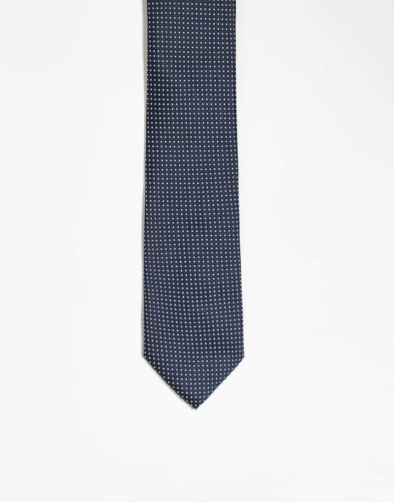 ASOS DESIGN - Normal geschnittene Krawatte in gepunktetem Marineblau von ASOS DESIGN