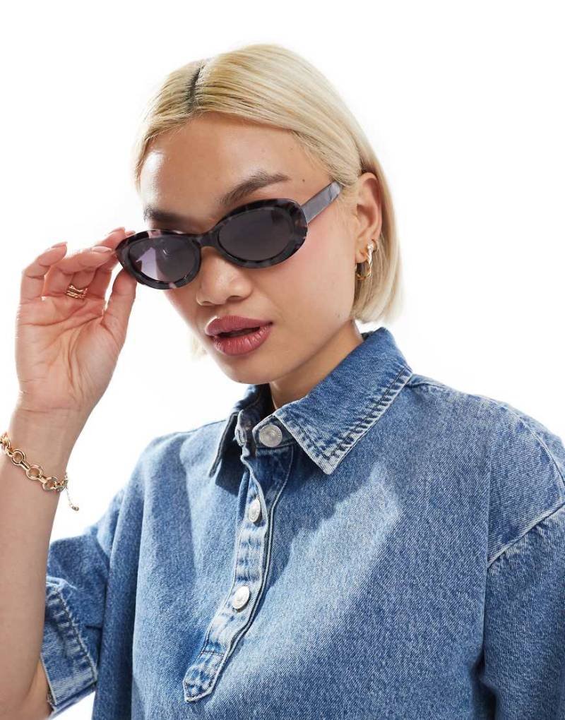 ASOS DESIGN - Ovale Sonnenbrille aus Acetat mit polarisierten Gläsern-Bunt von ASOS DESIGN