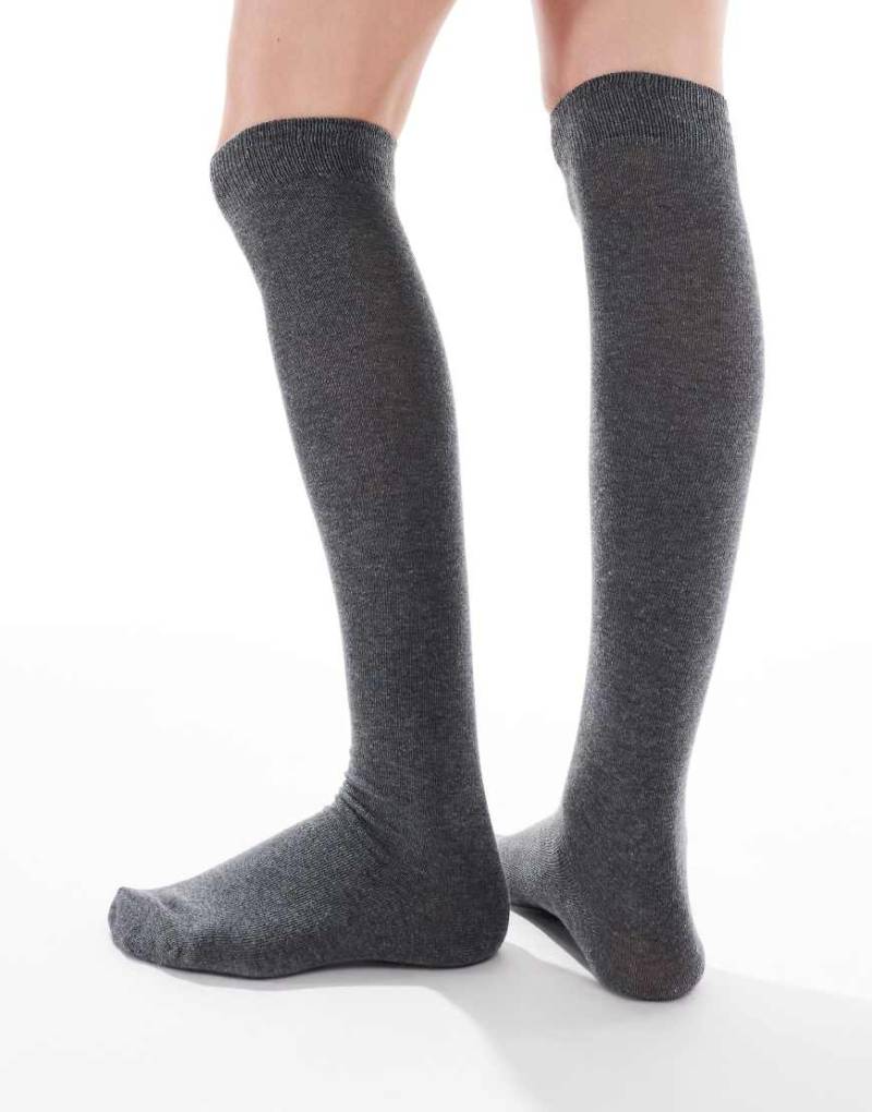 ASOS DESIGN - Overknee-Strümpfe in Grau von ASOS DESIGN