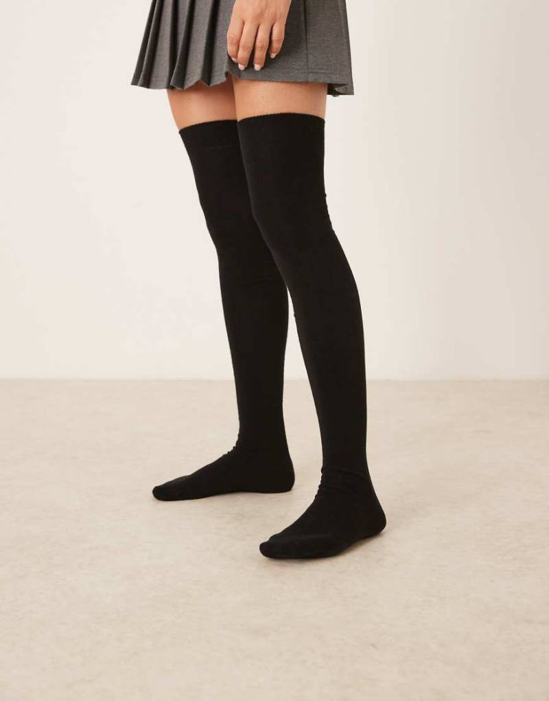 ASOS DESIGN - Overknee-Strümpfe in Schwarz von ASOS DESIGN