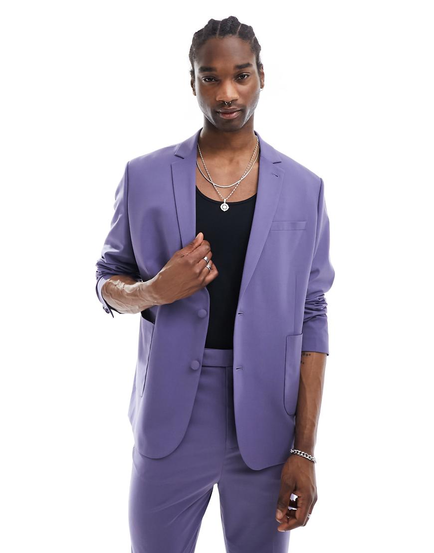 ASOS DESIGN - Oversize-Anzugjacke in Lila-Grau von ASOS DESIGN