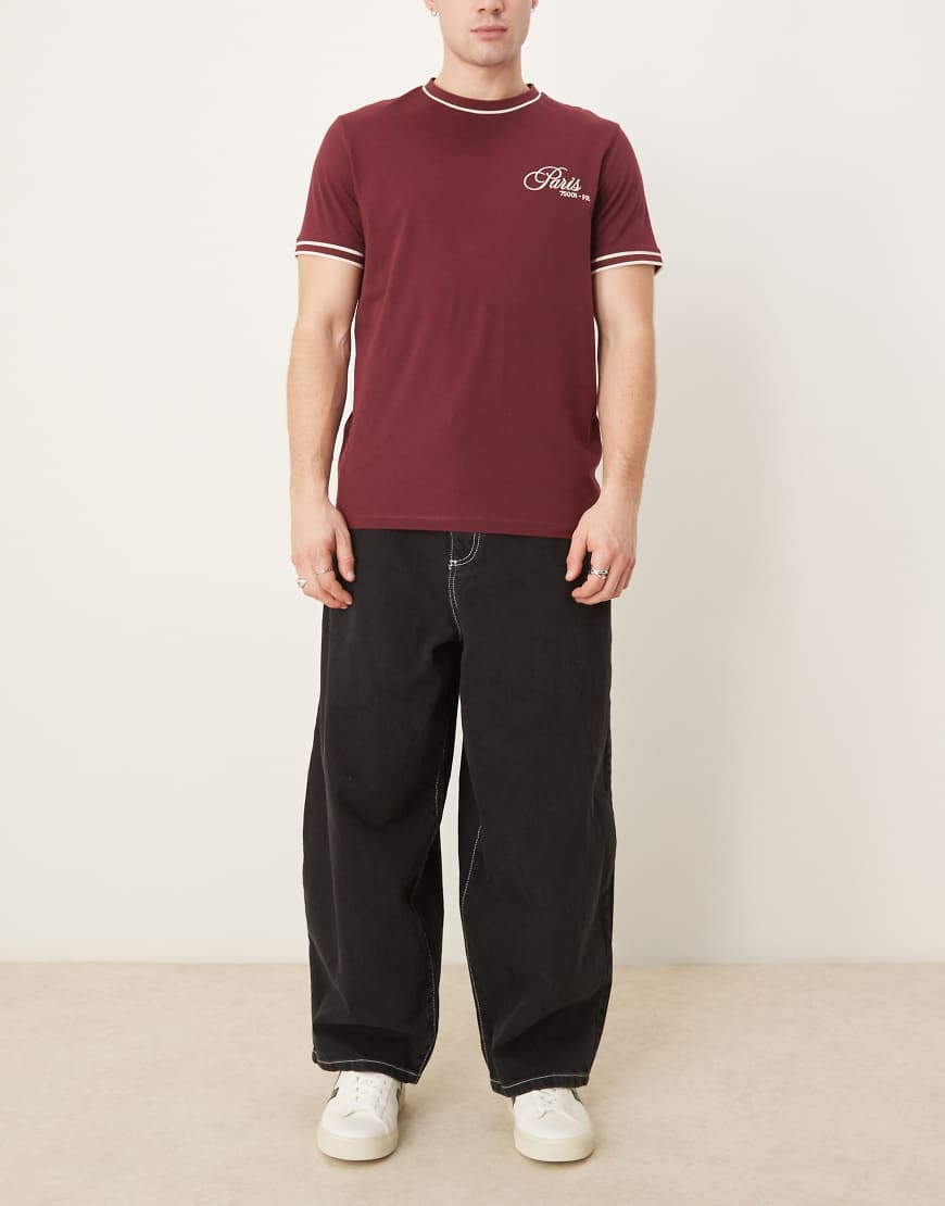 ASOS DESIGN - Weite Oversize-Hose in verwaschenem Schwarz mit Kontrastnaht von ASOS DESIGN
