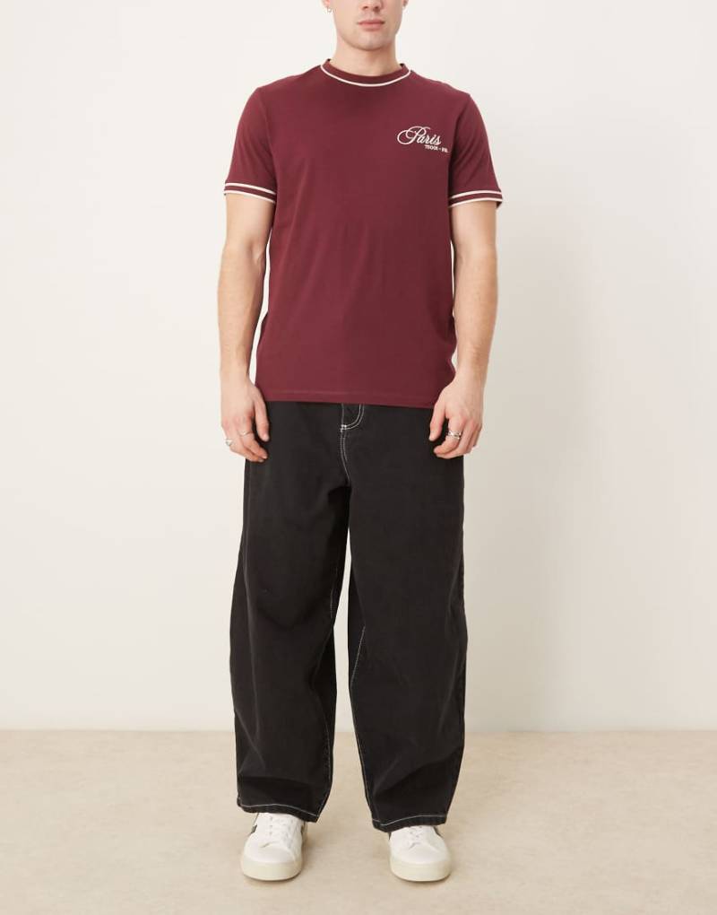 ASOS DESIGN - Weite Oversize-Hose in verwaschenem Schwarz mit Kontrastnaht von ASOS DESIGN