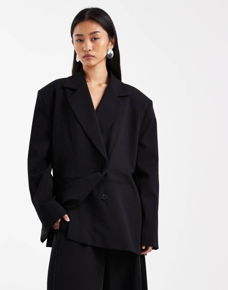 ASOS DESIGN - Oversize-Blazer in Schwarz mit A-Linien-Schnitt von ASOS DESIGN