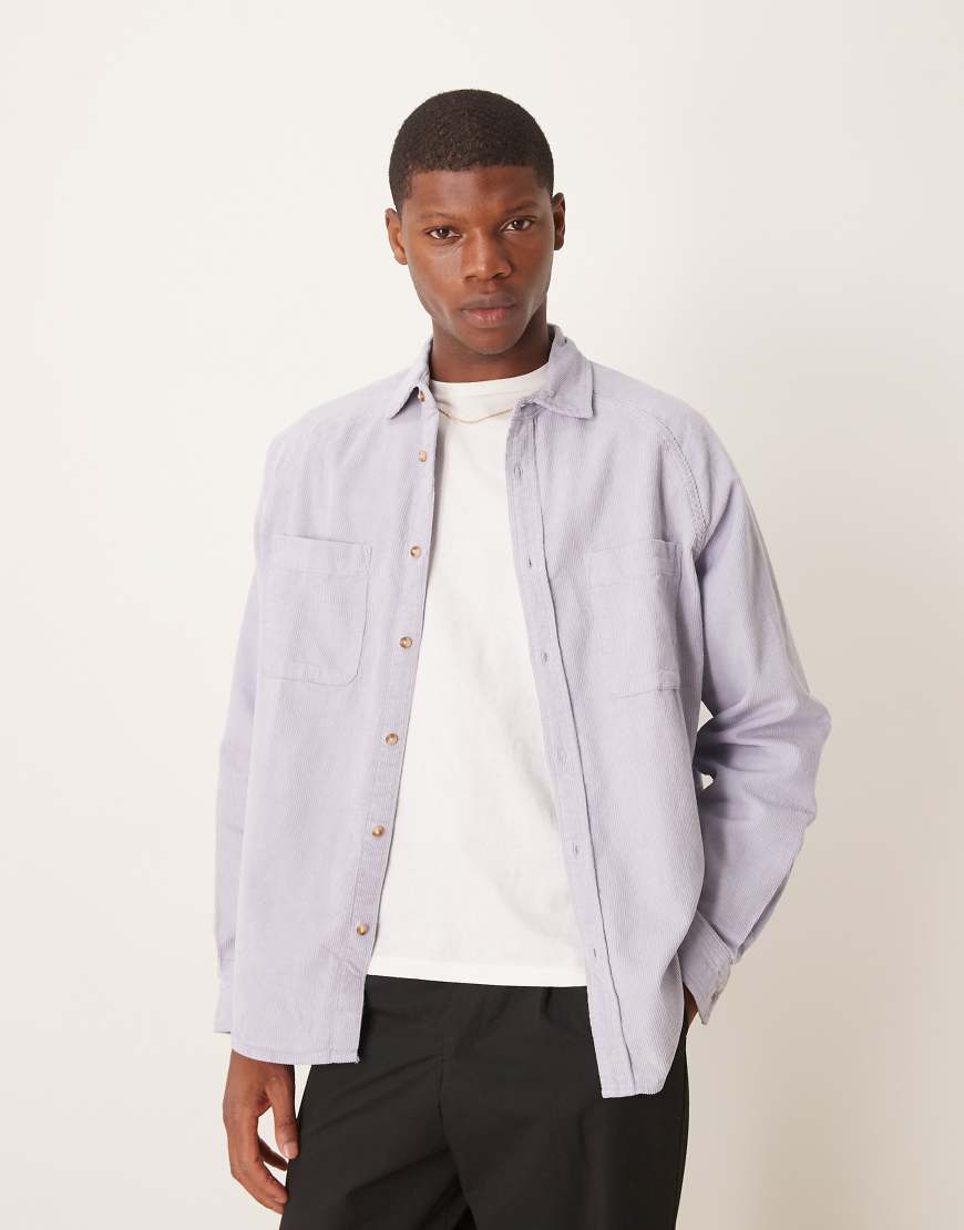 ASOS DESIGN - Oversize-Cordhemd im Stil der 90er-Jahre in Blau-Grau ASOS DESIGN - Oversize-Cordhemd im Stil der 90er-Jahre in Blau-Grau von ASOS DESIGN