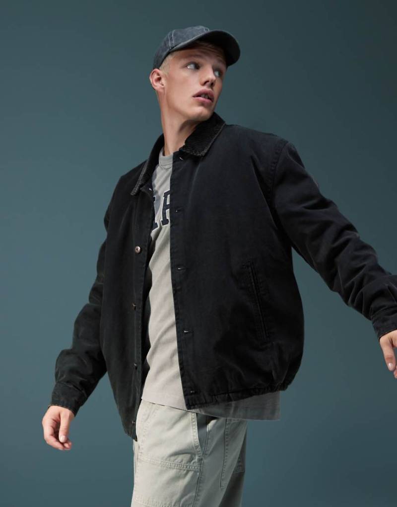 ASOS DESIGN - Harrington-Jacke in verwaschenem Schwarz von ASOS DESIGN