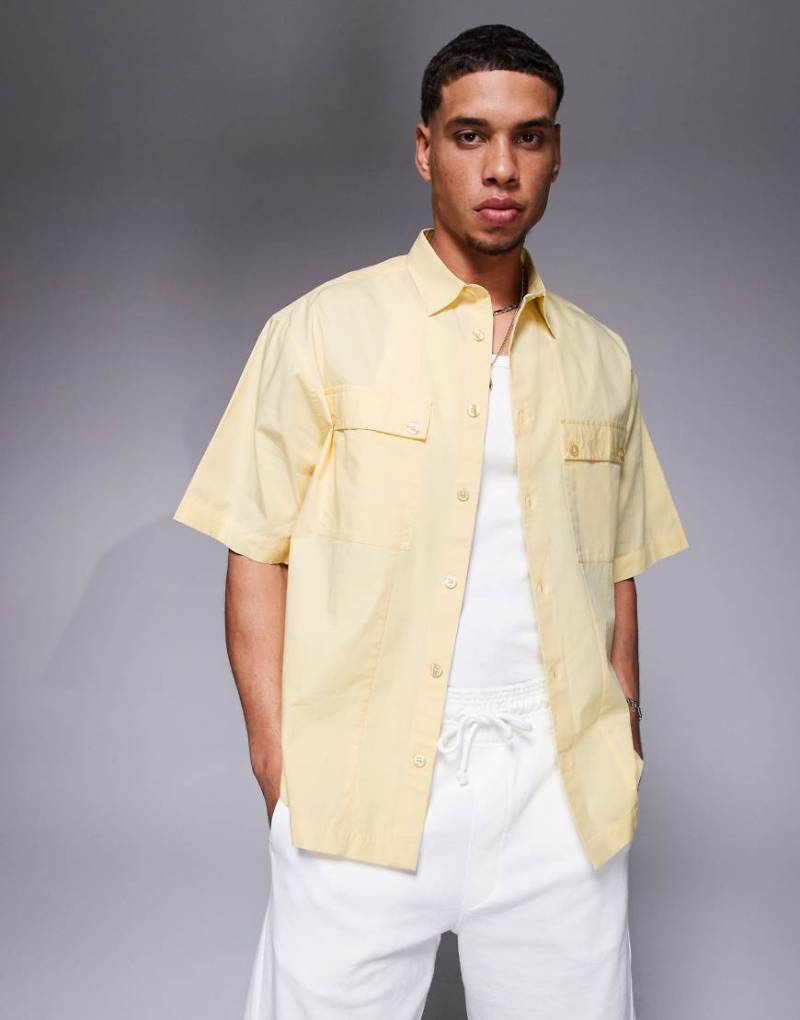 ASOS DESIGN - Oversize-Hemd aus Popeline in Gelb von ASOS DESIGN