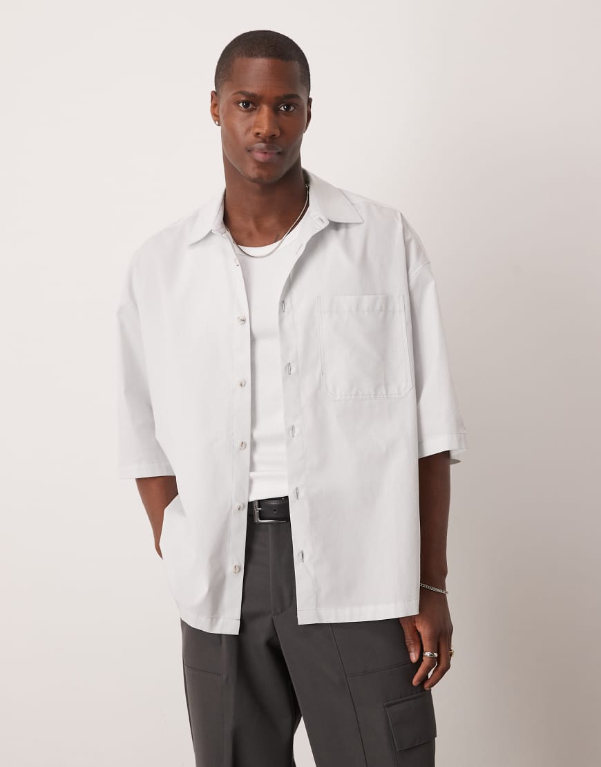 ASOS DESIGN - Oversize-Hemd in Blassgrau-Blau von ASOS DESIGN