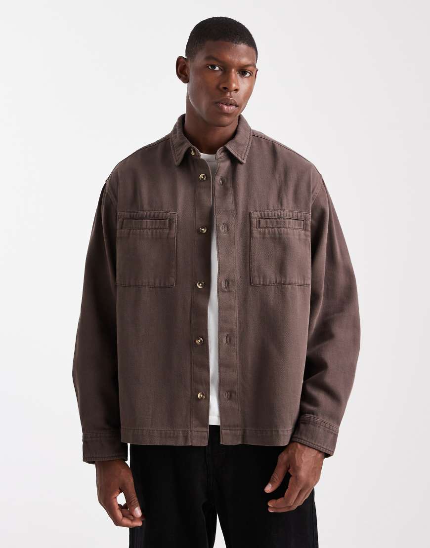 ASOS DESIGN - Oversize-Hemd in Braun-Brown von ASOS DESIGN