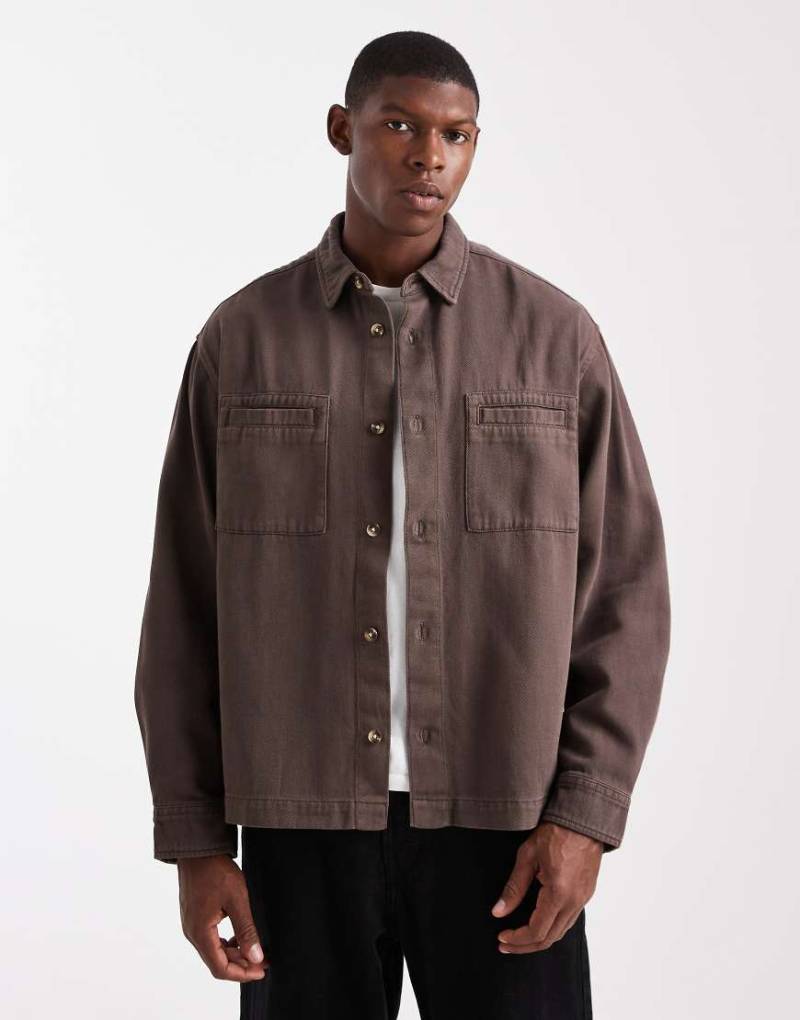 ASOS DESIGN - Oversize-Hemd in Braun-Brown von ASOS DESIGN
