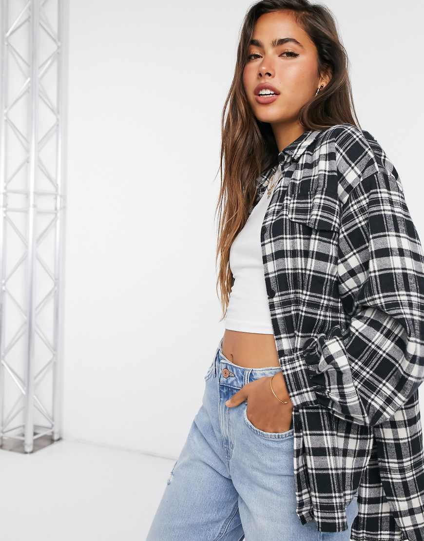 ASOS DESIGN - Oversize-Hemdjacke in schwarzweiß kariert-Mehrfarbig von ASOS DESIGN