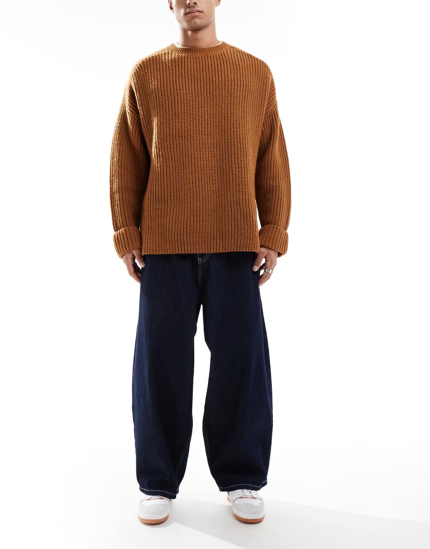 ASOS DESIGN - Weite Oversize-Jeans aus Raw Denim mit Kontrastnaht-Blau ASOS DESIGN - Weite Oversize-Jeans aus Raw Denim mit Kontrastnaht-Blau von ASOS DESIGN