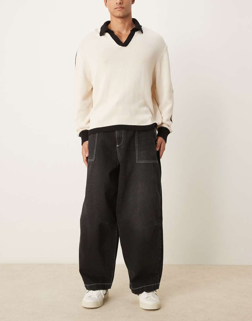 ASOS DESIGN - Weite Ballon-Jeans in verwaschenem Schwarz ASOS DESIGN - Weite Ballon-Jeans in verwaschenem Schwarz von ASOS DESIGN