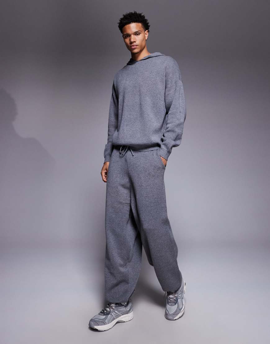 ASOS DESIGN - Oversize-Jogginghose aus Strick mit Bündchen in Grau von ASOS DESIGN
