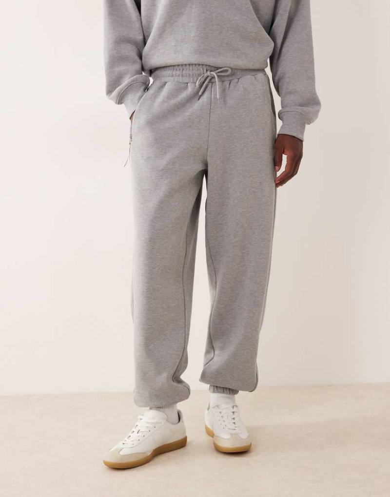 ASOS DESIGN - Oversize-Jogginghose in Grau meliert, Kombiteil von ASOS DESIGN