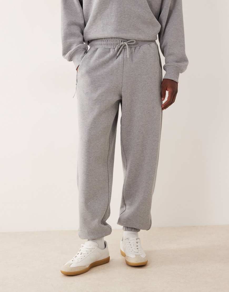 ASOS DESIGN - Oversize-Jogginghose in Grau meliert, Kombiteil von ASOS DESIGN