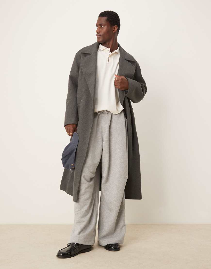 ASOS DESIGN - Oversize-Jogginghose in Grau meliert im Utility-Stil von ASOS DESIGN