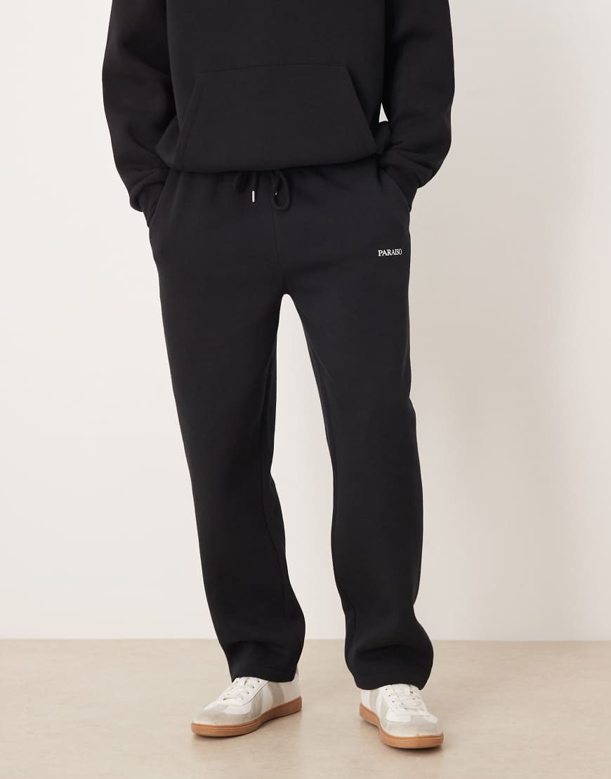 ASOS DESIGN - Oversize-Jogginghose in Schwarz mit Print, Kombiteil von ASOS DESIGN
