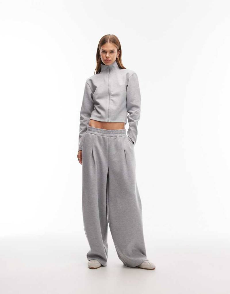 ASOS DESIGN - Oversize-Jogginghose in meliertem Grau mit weitem Bein, Kombiteil ASOS DESIGN - Oversize-Jogginghose in meliertem Grau mit weitem Bein, Kombiteil von ASOS DESIGN