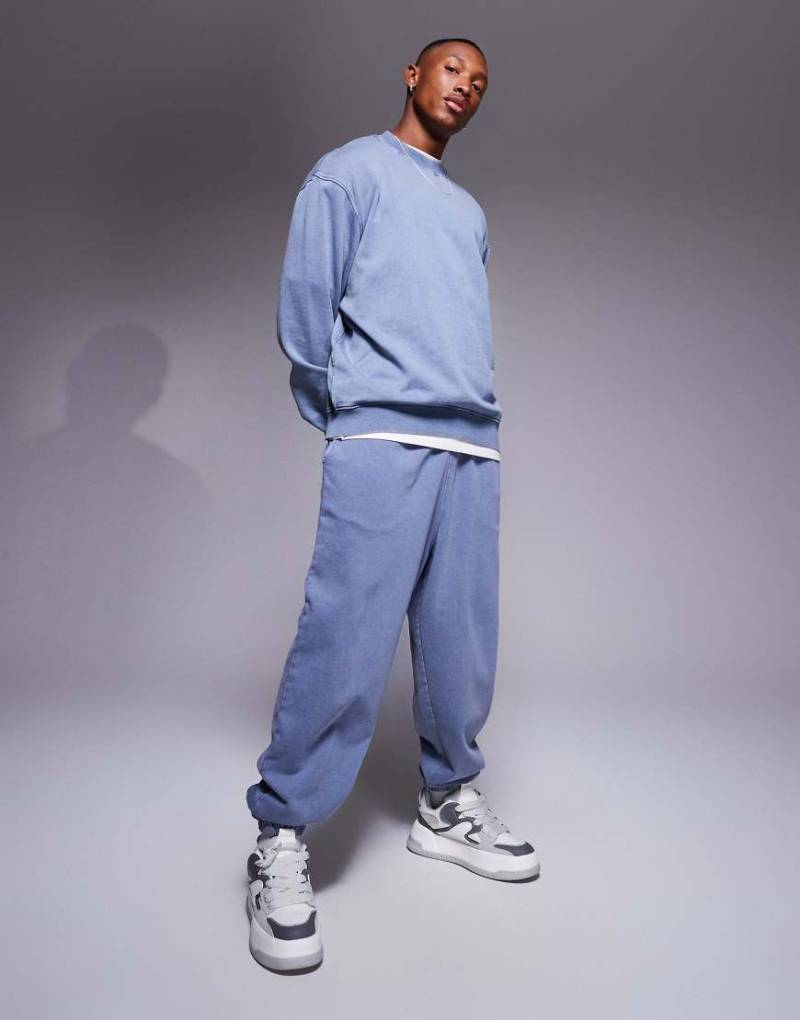 ASOS DESIGN - Oversize-Jogginghose in verwaschenem Blau, Kombiteil von ASOS DESIGN