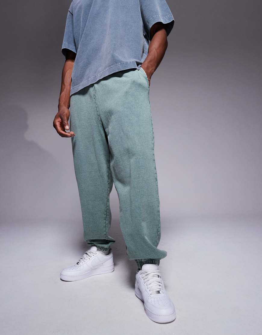 ASOS DESIGN - Oversize-Jogginghose in verwaschenem Grün, Kombiteil von ASOS DESIGN