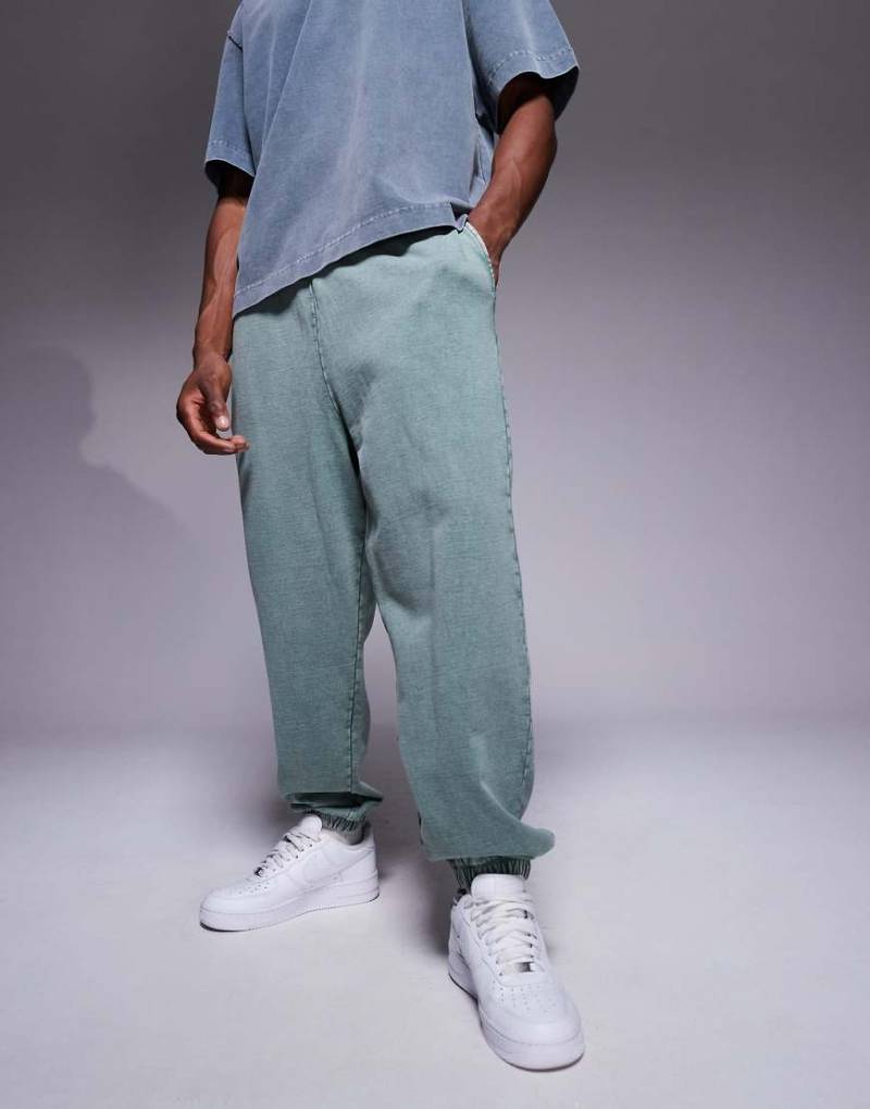 ASOS DESIGN - Oversize-Jogginghose in verwaschenem Grün, Kombiteil von ASOS DESIGN