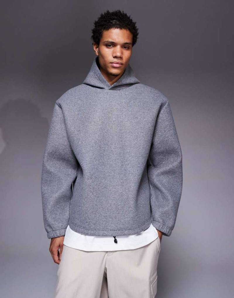ASOS DESIGN - Oversize-Kapuzenpullover aus Filz in Grau von ASOS DESIGN