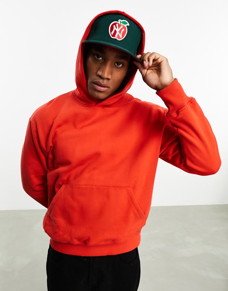 ASOS DESIGN - Oversize-Kapuzenpullover aus schwerem Material in Rot von ASOS DESIGN