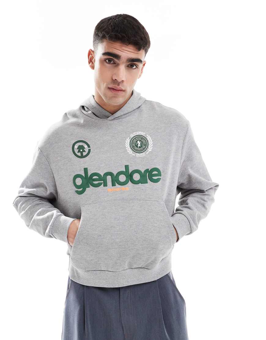 ASOS DESIGN - Oversize-Kapuzenpullover in Grau meliert mit Logo-Brustprint ASOS DESIGN - Oversize-Kapuzenpullover in Grau meliert mit Logo-Brustprint von ASOS DESIGN