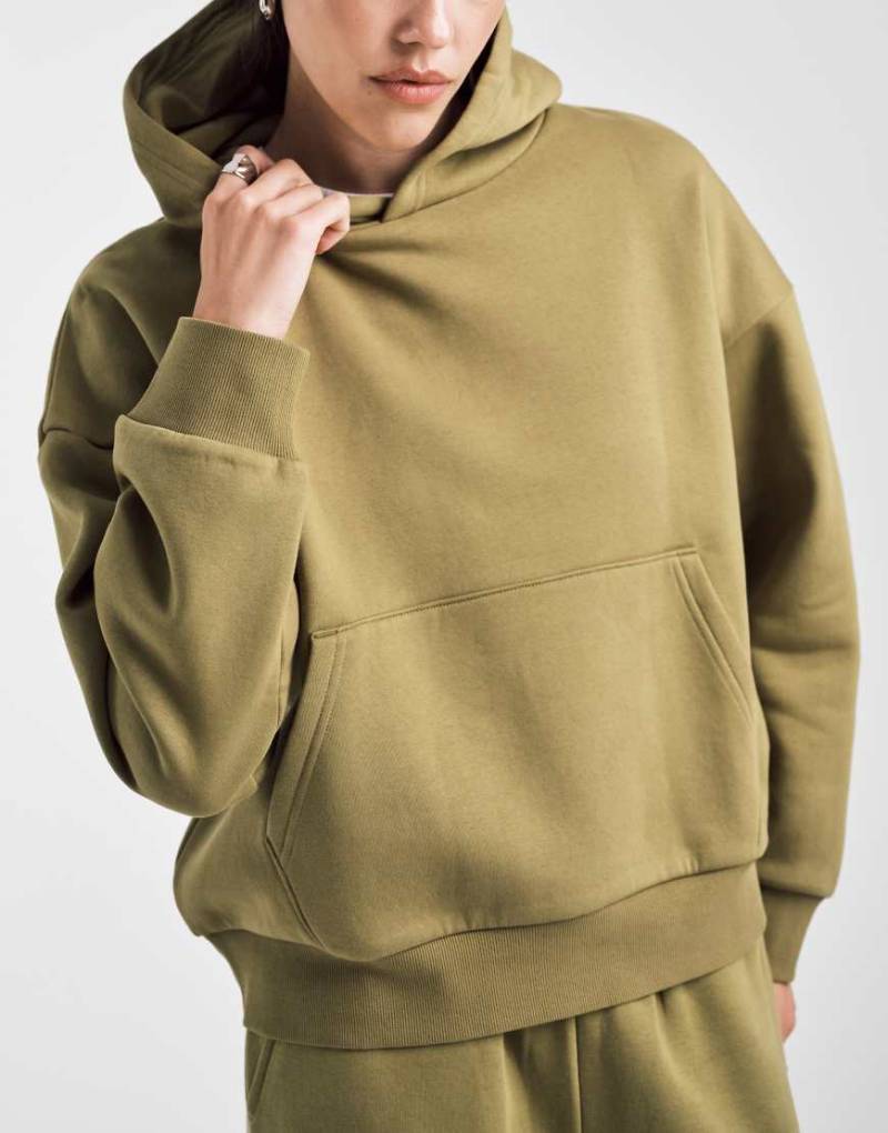ASOS DESIGN - Oversize-Kapuzenpullover in Grün mit weicher Innenseite von ASOS DESIGN