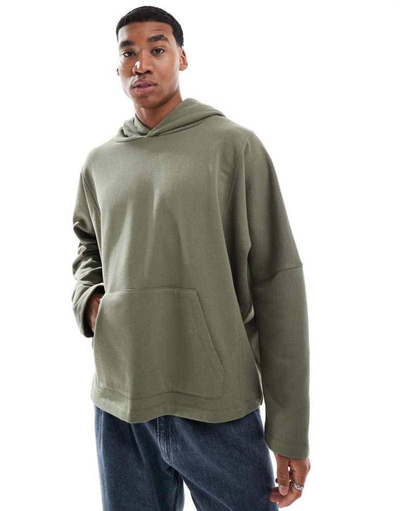 ASOS DESIGN - Oversize-Kapuzenpullover in Khaki-Grün von ASOS DESIGN