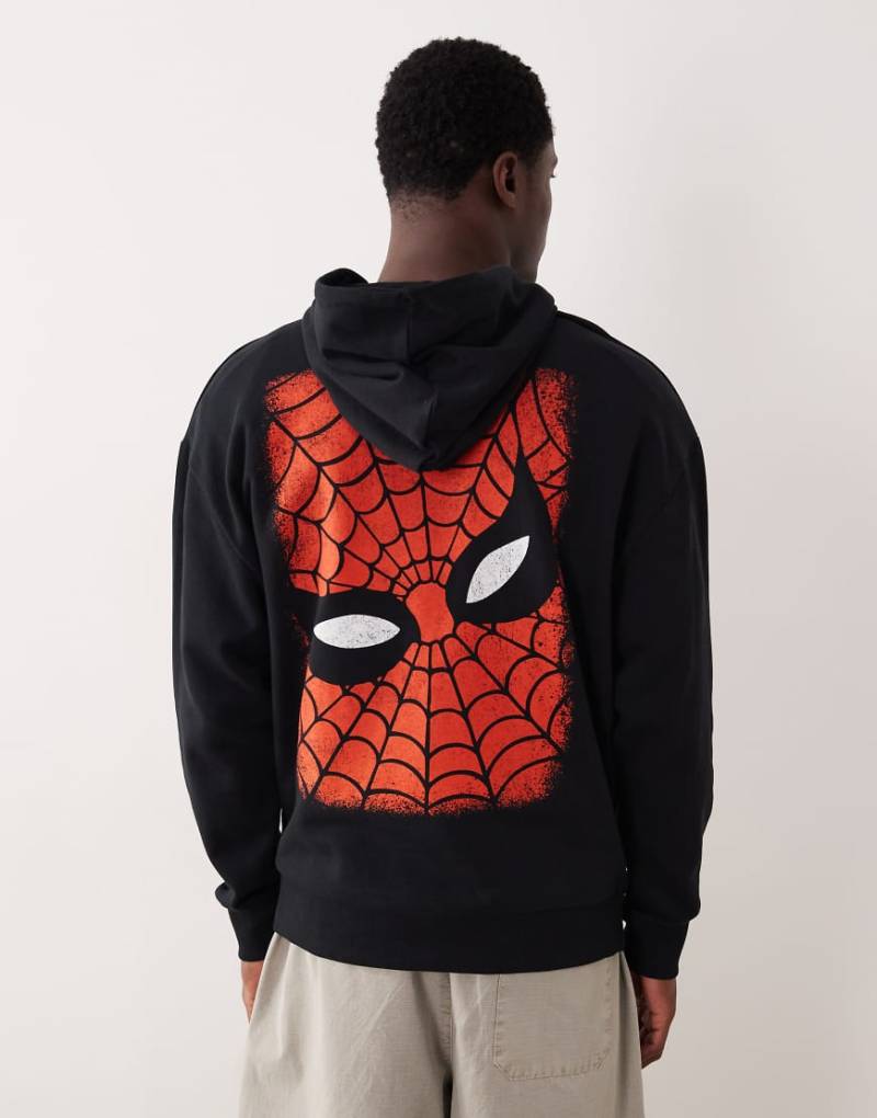 ASOS DESIGN - Oversize-Kapuzenpullover in Schwarz mit Spiderman-Print von ASOS DESIGN