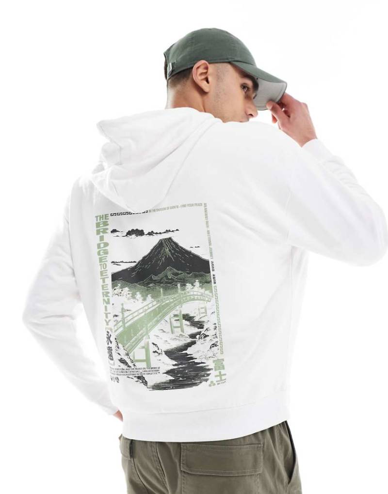 ASOS DESIGN - Oversize-Kapuzenpullover in Weiß mit Souvenir-Print von ASOS DESIGN