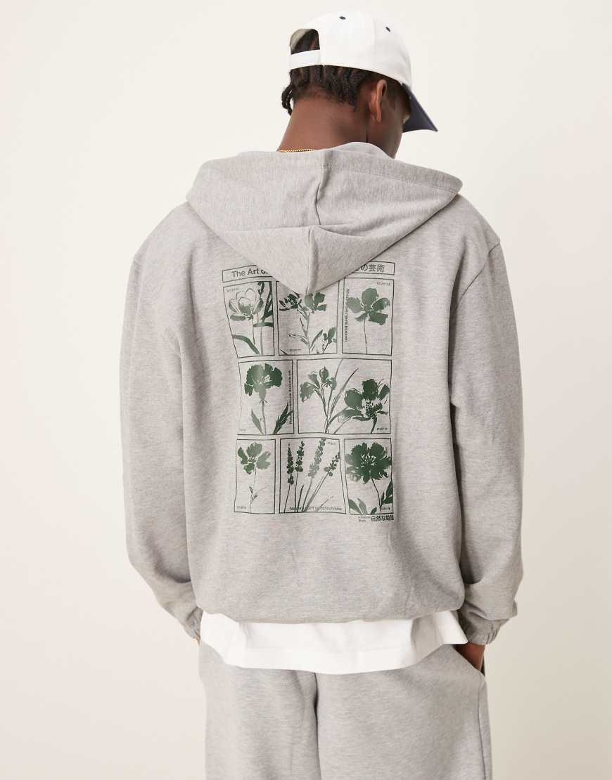 ASOS DESIGN - Oversize-Kapuzenpullover in grau meliert mit Brust- und Rückenprint ASOS DESIGN - Oversize-Kapuzenpullover in grau meliert mit Brust- und Rückenprint von ASOS DESIGN