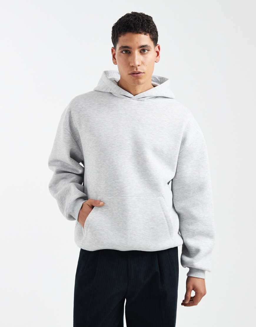 ASOS DESIGN - Oversize-Kapuzenpullover in meliertem Eisgrau von ASOS DESIGN