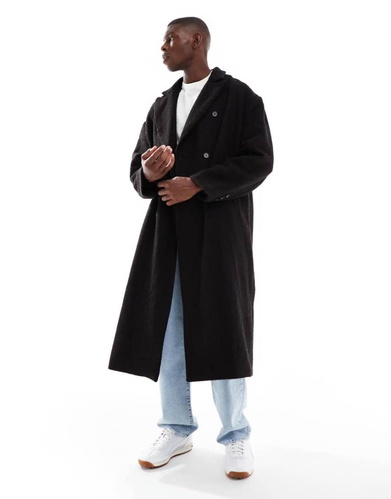 ASOS DESIGN - Oversize-Mantel aus Wollmix in Braun-Brown von ASOS DESIGN