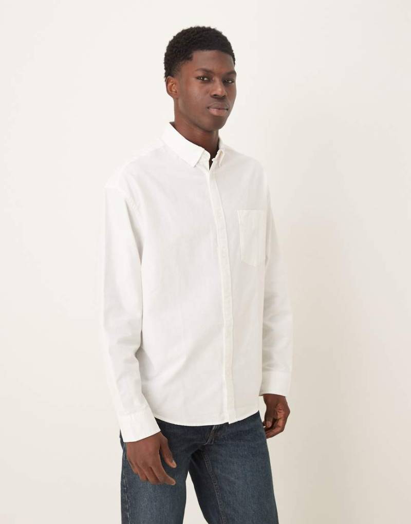 ASOS DESIGN - Oversize-Oxford-Hemd im Stil der 90er in Weiß von ASOS DESIGN