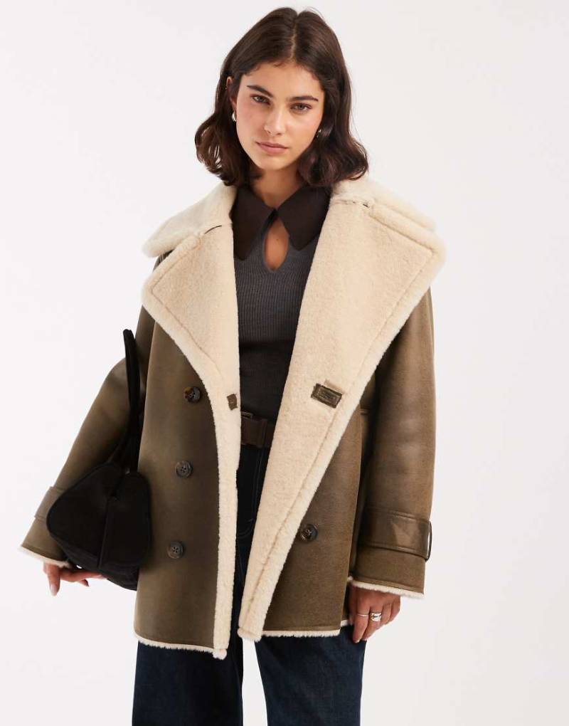 ASOS DESIGN - Oversize-Pilotenjacke in Khaki-Grün von ASOS DESIGN