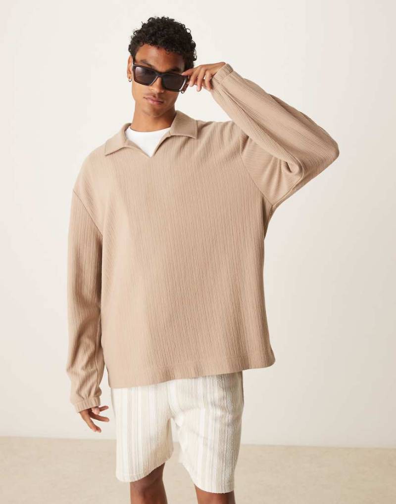 ASOS DESIGN - Relaxed-Fit-Sweatshirt in Braun-Neutral von ASOS DESIGN