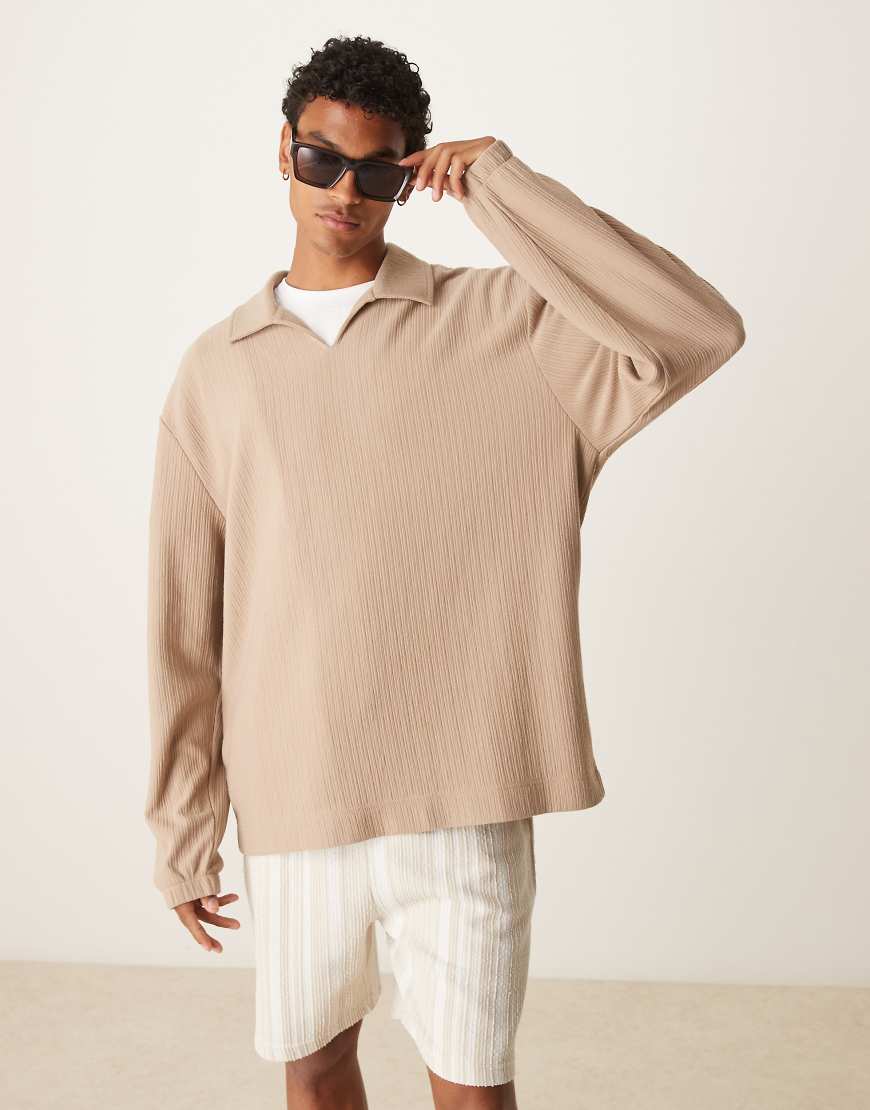 ASOS DESIGN - Relaxed-Fit-Sweatshirt in Braun-Neutral von ASOS DESIGN