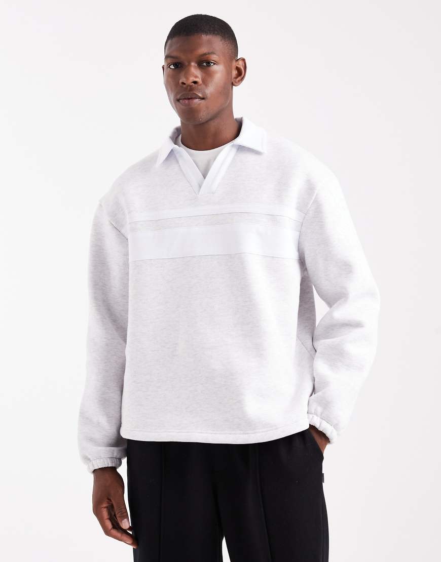 ASOS DESIGN - Oversize-Polohemd in grau meliert mit kontrastierendem Kragen ASOS DESIGN - Oversize-Polohemd in grau meliert mit kontrastierendem Kragen von ASOS DESIGN