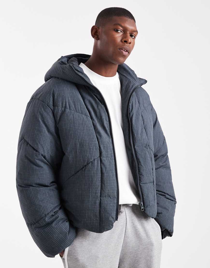 ASOS DESIGN - Oversize-Pufferjacke aus Ripstop in Marineblau von ASOS DESIGN