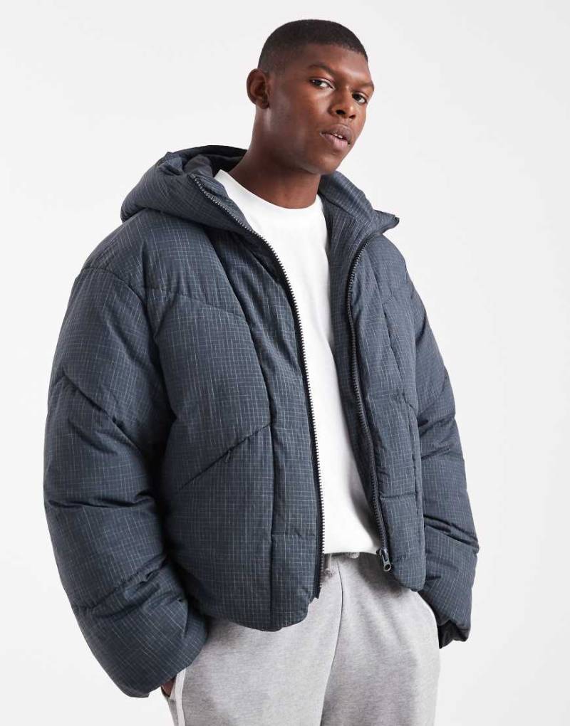 ASOS DESIGN - Oversize-Pufferjacke aus Ripstop in Marineblau von ASOS DESIGN