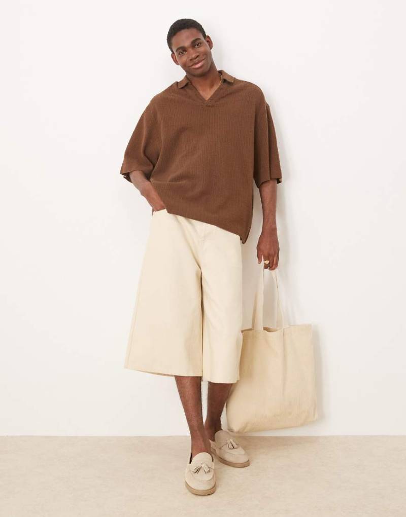 ASOS DESIGN - Oversize-Schlupfhemd in Braun im Häkeldesign ASOS DESIGN - Oversize-Schlupfhemd in Braun im Häkeldesign von ASOS DESIGN