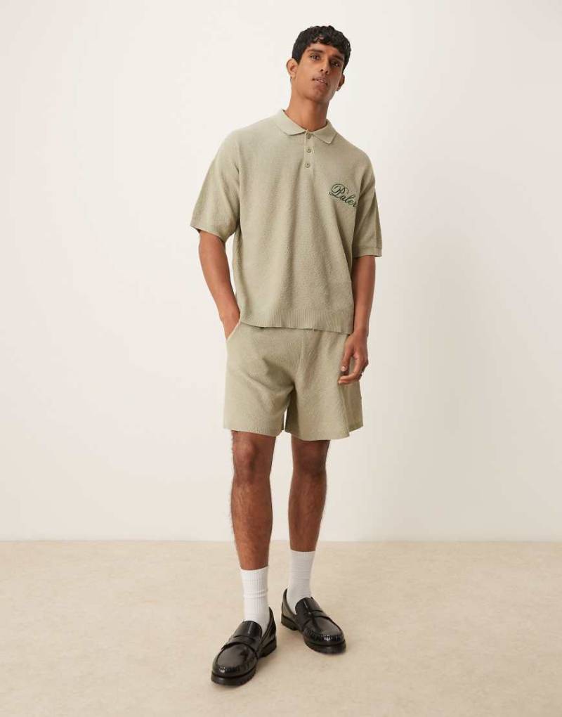 ASOS DESIGN - Oversize-Shorts aus Strick in Salbeigrün, Kombiteil von ASOS DESIGN