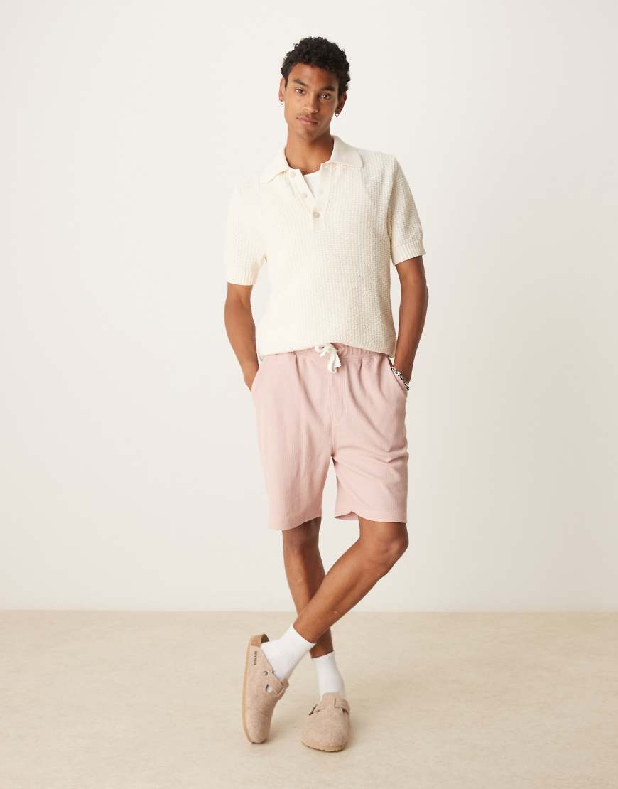 ASOS DESIGN - Oversize-Shorts in Rosa mit Waffelstruktur ASOS DESIGN - Oversize-Shorts in Rosa mit Waffelstruktur von ASOS DESIGN