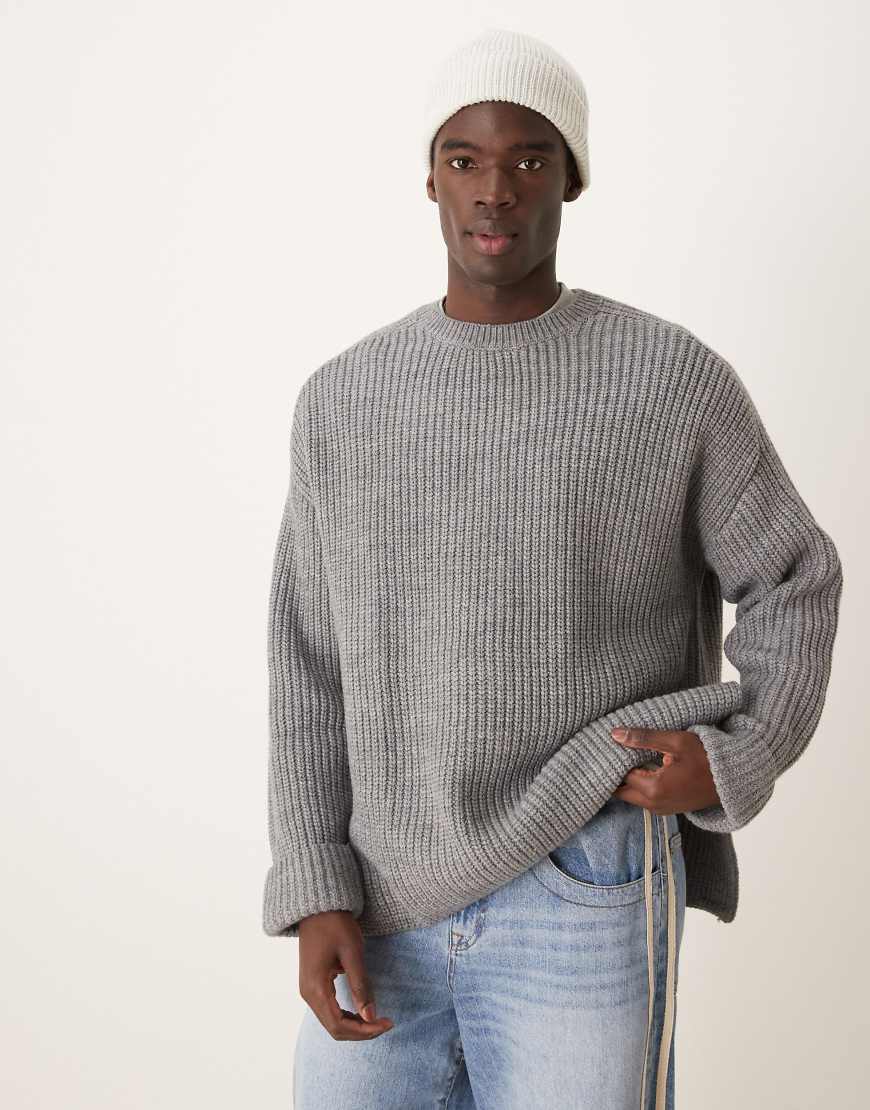 ASOS DESIGN - Oversize-Strickpullover aus schwerem Wollmix in Hellgrau ASOS DESIGN - Oversize-Strickpullover aus schwerem Wollmix in Hellgrau von ASOS DESIGN