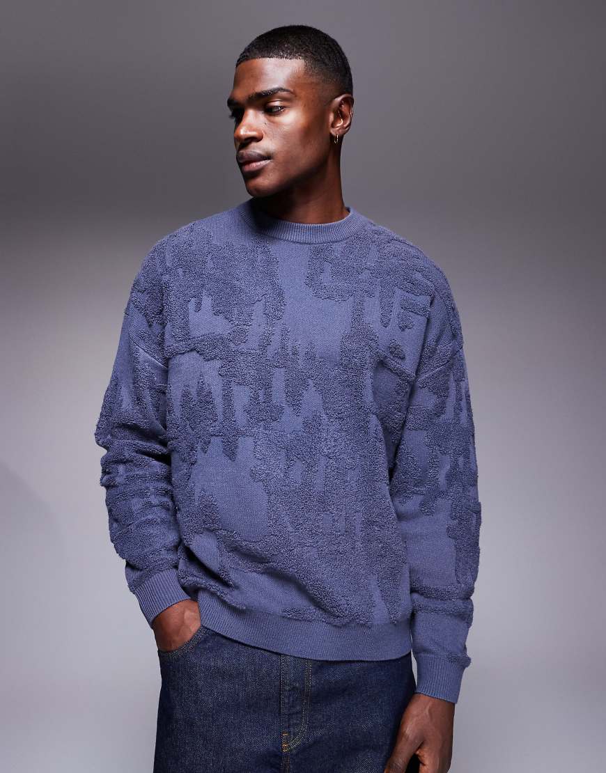 ASOS DESIGN - Oversize-Strickpullover in Marineblau mit Frottee-Details-Grün ASOS DESIGN - Oversize-Strickpullover in Marineblau mit Frottee-Details-Grün von ASOS DESIGN